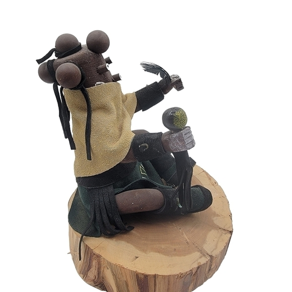 Vintage Mudhead sitting Kachina signed Dada Yazzie - Picture 5 of 11